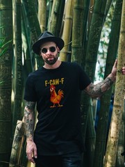 F CAW F Chicken Rooster Mens T Shirt Gildan