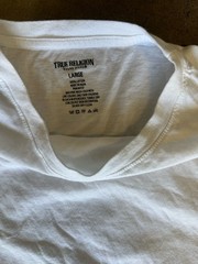 True Religion Men’s White Cotton Knit Logo Crew Neck Short Sleeve T-Shirt L