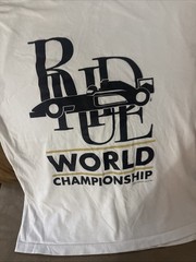 RHUDE World Championship Ivory Cotton Graphic Short Sleeve. Marks Under Arms