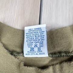 Russell Athletic Mens Khaki Green High Cotton Long Sleeve Graphic T-Shirt 2XL