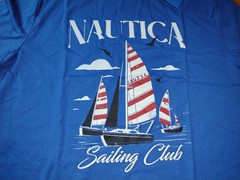 NWT, $35. MSRP, Mens Nautica Cotton Blend Graphic T-Shirt, Blue