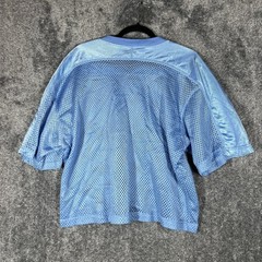 Nike Mesh Practice Football Shirt Mens XL Blue Team V Neck Nylon Jersey Sports