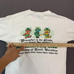 VTG 08 USC Gamecocks Grateful Dead St. Patrick’s Day Tee Shirt White Short SLV