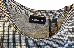 Claiborne Men’s Crew Neck T-Shirt Gray/Black Geometric Knit Short Sleeve Size L