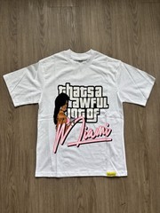 That’s A Awful Lot of Cough Syrup Miami Logo Graphic White Tee Crew Neck M