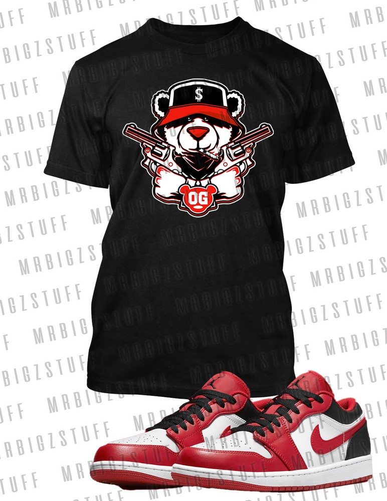 Big and Tall 10Xl OG Bear Sneaker Tee Shirt J1 Reverse Black Toe Low 10X Big T