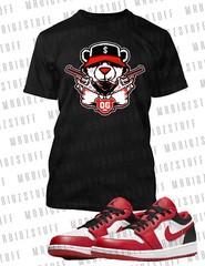 Big and Tall 10Xl OG Bear Sneaker Tee Shirt J1 Reverse Black Toe Low 10X Big T