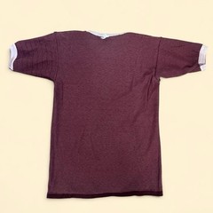 Vtg 50s/60s Burgundy Durene Ringer Blank Basic Essential T-Shirt Small 27”x18.5”