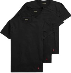 3 POLO RALPH LAUREN MENS 1XL TO 4XL BIG & TALL WHITE BLACK STRETCH CREW T-SHIRTS