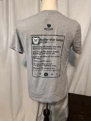 Butler U Fight Song Light Blue T-shirt. M. Poly/cotton Blend. Short Sleeve.