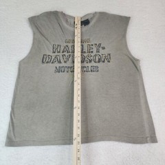 Harley Davidson Mens Sleeveless T-Shirt Large Brown Embroidery Wide Strap #1817