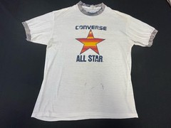 Vintage Converse All-Star Ringer T-Shirt Single Stitch Paper Thin Thrashed Sz L