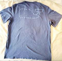 Vineyard Vines Blue Tshirt Big Whale With Pocket Double Sided Mens Size Medium