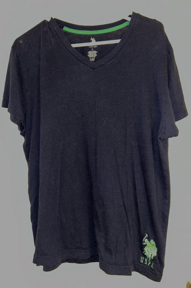 USPA US Polo Association Blue Tee Shirt Large Pony on Left Men’s L Short sleeve