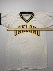 Vintage Sand-Knit Shirt Mens Large White Oakland Athletics Tee Made USA VTG