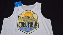 Columbia Men’s Outdoor Graphic White Tank Top Black Sleeveless Sports