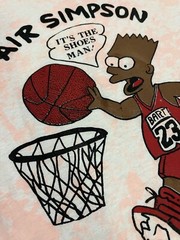 Vintage 90s The Simpsons Bart Jordan Bulls Basketball T-shirt Tie Dye