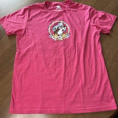 Buc-ees Bucee’s is My Happy Place Double Side PINK T-Shirt Medium FLAW *READ*