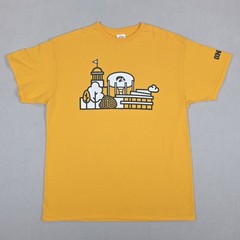 lowa Hawkeyes Landscape Shirt Men’s Large Yellow NCAA College Sports Logo City