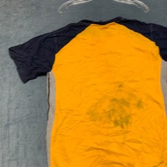 U.S. Polo Assn T-Shirt Mens Medium Yellow Navy Graphic Print Casual Crew Neck