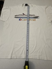 Vintage 90s Single Stitch White Carnival Cruise Ship T Shirt XL Tourist