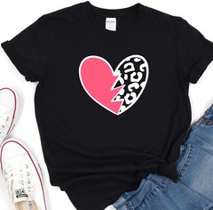 Heart Shirt, Leopard Pattern T-Shirt, Love Tee, Gift for her, Valentines Day Tee