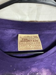 The Mountain Shirt Mens XXL Purple Wolf Native American Graphic Tie Dye Tee Vtg