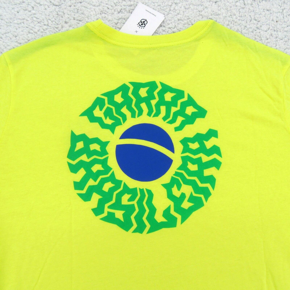 Nike Brazil Voice Graphic T-Shirt Men’s Size Large Dynamic Yellow NEW DH7662-740