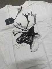 NWT Filson Caribou Short Sleeve T Shirt Pioneer Graphic White Black Made in USA