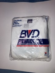 BVD Men’s VINTAGE Short Sleeve White Crew Shirt Size Large (3PK) USA100%COTTON