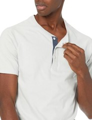 Goodthreads L108804 Men’s White Short-Sleeve Sueded Jersey Henley Size S