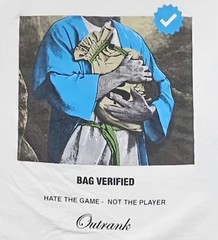 Outrank Brand Men’s 2XL White Graphic T Shirt Bag Verified Streetwear Hype Tee