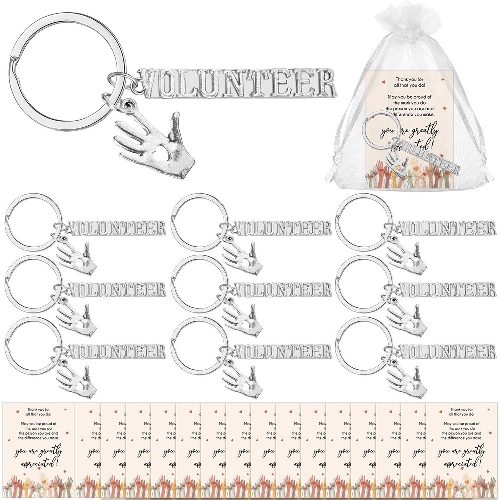 Ecation Volunteer Appreciation Gifts Volunteer Keychain Thank You Cards with
