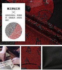 New Fashion Rhinestones Bear Diamond Short Sleeve Luxury Men Black T-Shirt
