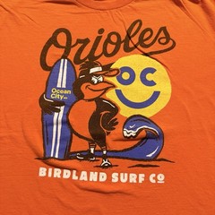 Baltimore Orioles Ocean City MD Birdland Surf Co Orange Graphic T Shirt XL