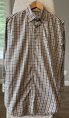 Peter Millar Shirt Mens Medium Brown Button Down Long Sleeve 100% Cotton