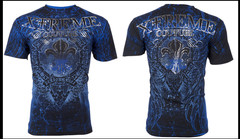 XTREME COUTURE by AFFLICTION Blue HONORABLE Short Sleeve Slim Fit T-shirt NWT