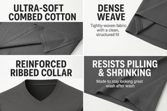 Men’s V Neck T-Shirt 2 Pack 100% Cotton Short Sleeve Casual Basic Tee