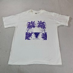 Vintage Myrtle Beach Shirt Mens Large White Single Stitch Outdoor Ocean Palm