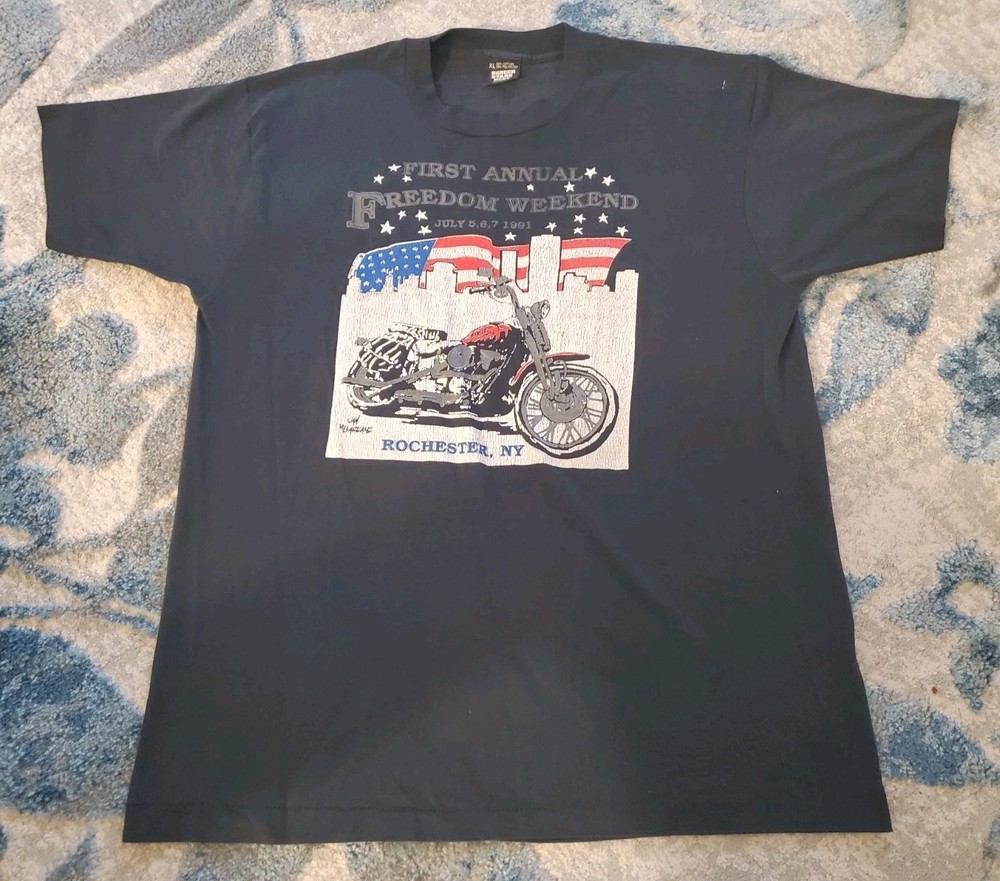 FREEDOM WEEKEND 91 XL T-Shirt ROCHESTER NY Biker FOGHAT Outlaws SOUTHERN CROSS