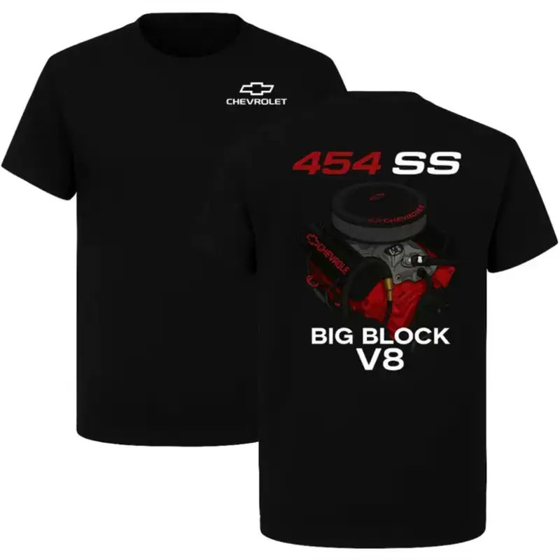 Chevrolet 454 SS Big Block V8 Graphic T Shirt Muscle Engine Performance Tee