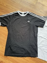 Adidas Black And White Adicolor Classics Men’s L 3-Stripes Tee Shirt Set of Two