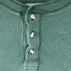Vintage 90s Thermal Heavyweight Waffle Henley T-Shirt Men XL Hunter Green Y2k