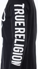 $79 TRUE RELIGION Black White WORLD TOUR Long Sleeve Designer Graphic T-shirt