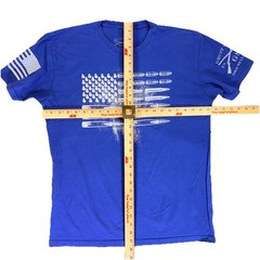 Grunt Style Bullet Flag Graphic T Shirt Men’s Large Blue Patriotic USA Tee