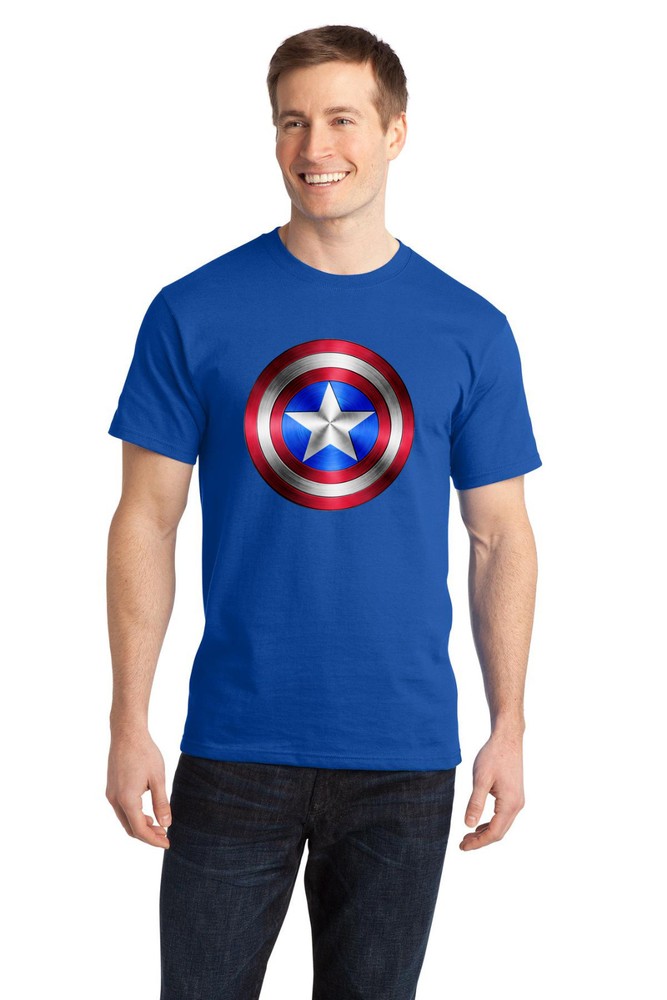 Captain America T-Shirt, Blues,100% Cotton &Blends, Adult’s & Kids Sizes