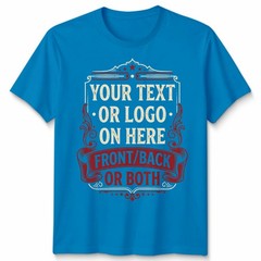 Personalised Unisex T Shirt Custom Printed Logo Text Front And Back Tee