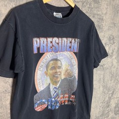 Vintage 2008 Barack President Obama Graphic Tee Distressed USA Size L