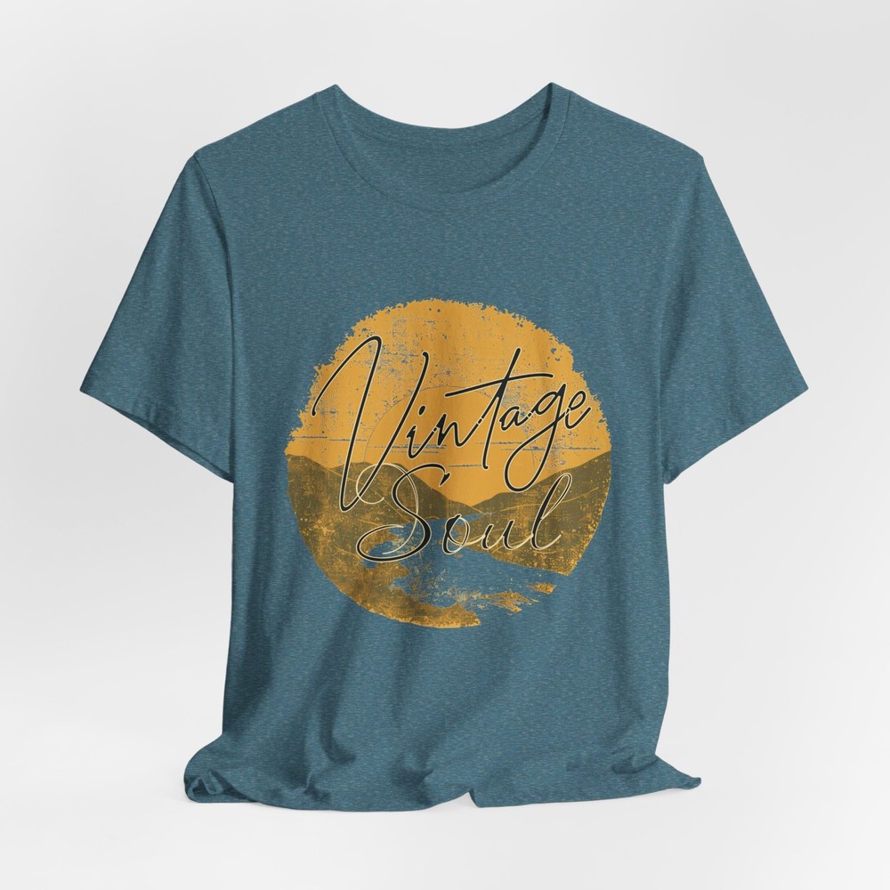 Vintage Soul Sunset Landscape Retro Soft T-Shirt | Old School One of a Kind Tee