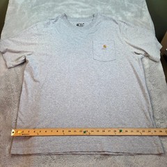 Carhartt Tee Mens XL Loose Fit Short Sleeve Pocket Heather Gray 100% Cotton